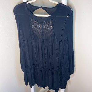 Free People Black Detailed Tunic